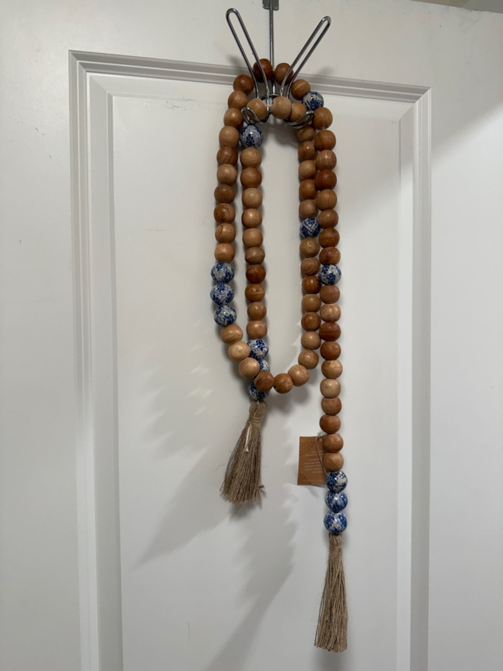 Wood Beaded Garland Tassel Home Decor Accent - Picture 2 of 6